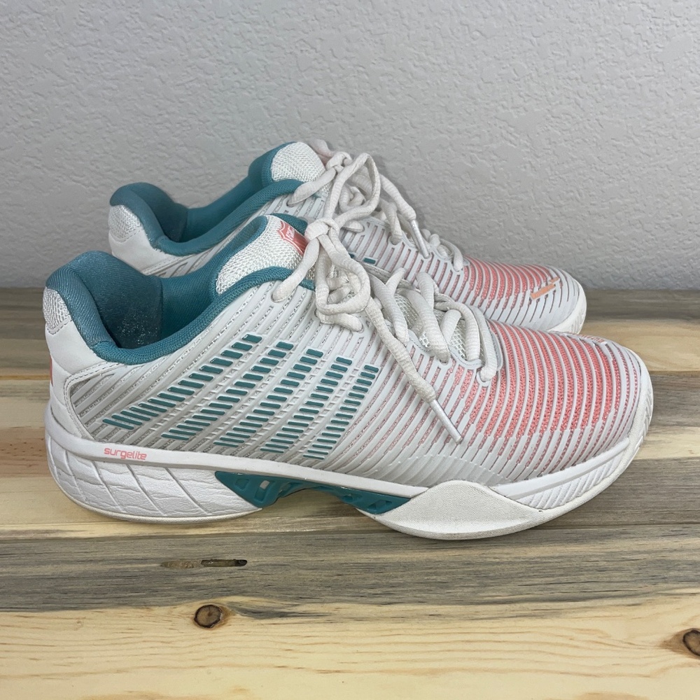 K-Swiss Pickleball Shoes Hypercourt Women's Size 9 White Peach Teal - Picture 4 of 14